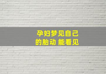 孕妇梦见自己的胎动 能看见